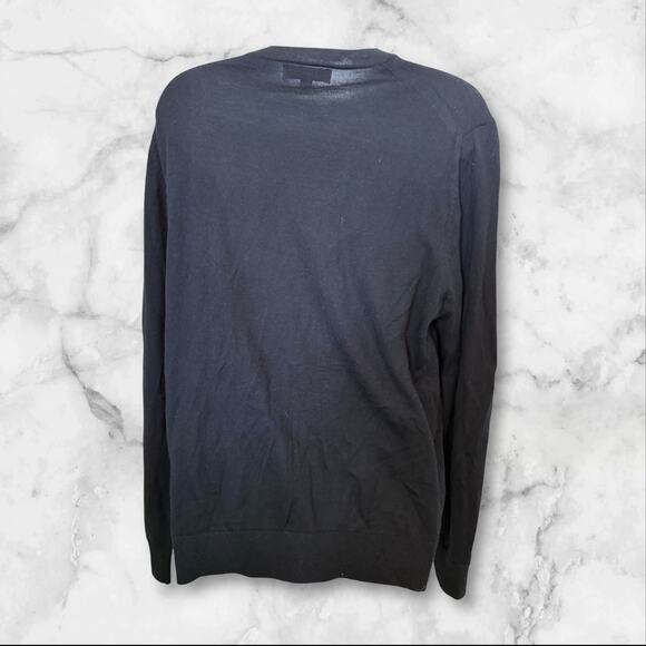 Banana Republic Men’s Medium 100% Merino Wool Black Crewneck Sweater - Picture 5 of 6